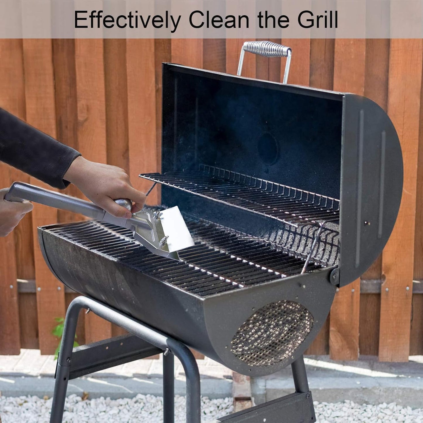 Heavy Duty Grill Scraper Commercial Griddle Scraper Set with 5 Blades, Casting Aluminum Flat Top Grill Scrapers with Small Slant Edge Grill Scraper