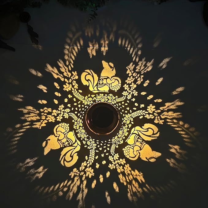 2 Pack Squirrel Solar Lanterns Outdoor Waterproof Hanging Solar Lights Squirrel Gifts for Women Men Metal Decorative LED Lanterns for Yard, Patio, Lawn, Tabletop, Pathway, Landscape, Garden Decor