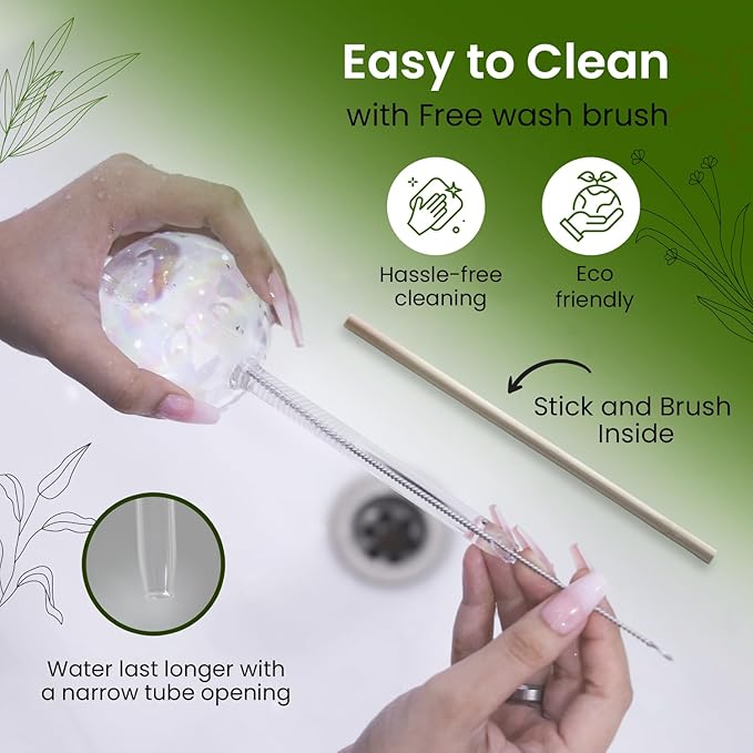 6 Pcs Iridescent Self Watering Globes, Glass Rainbow Plant Watering Globes, Self Watering Planter Insert, Automatic Plant Waterer Indoor, Plant Watering Devices, Plant Water Globes, Watering Bulb