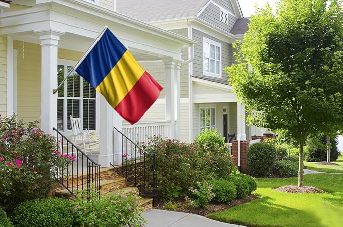 Romania Flag 2x3FT Romanian National Polyester Banner With 2 Grommets Fade Resistant Vivid Color For Patriotic Festival Events Party Decoration (Romania, 2x3FT)