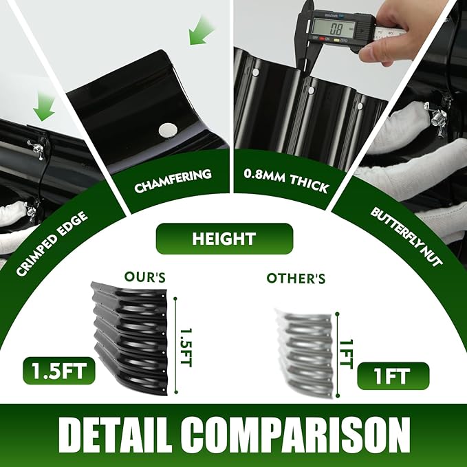 17" Tall Elevated Oval Metal Raised Garden Bed - 4ft x 2ft in Size and 0.8MM Thick Durable Planter Bed/Box for Vegetables Flowers Succulent at Patio/Garden Outdoor (Black, 4X2X1.4 FT)