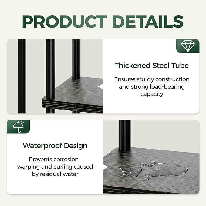 Bamworld 6 Tier Plant Stand Indoor, Tall Metal Plant Shelf for Multiple Plants, Corner Tiered Flower Stand for Patio Garden Balcony Living Room Bedroom(Black)