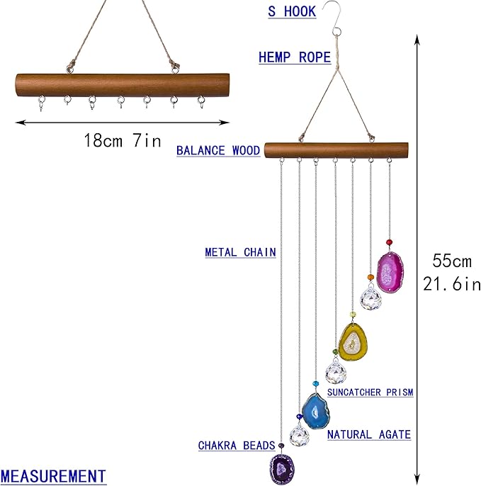 Agate Decor Crystal Prism Suncatcher Window Garden Hanging Sun Catchers Rainbow Maker Pendant
