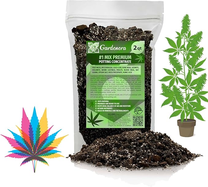 Organic Autoflower Plants Potting Soil Mix - Perfect Balance of Nutrients, Drainage, and Aeration for Thriving Autoflower Plants- 2 Quart