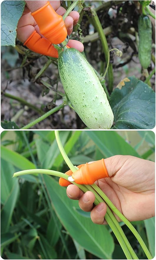 Fruit and Vegetable Picking Potted Plants Trim Silicone Thumb Knife Set Picking Portable Knife Garden Tools (1)