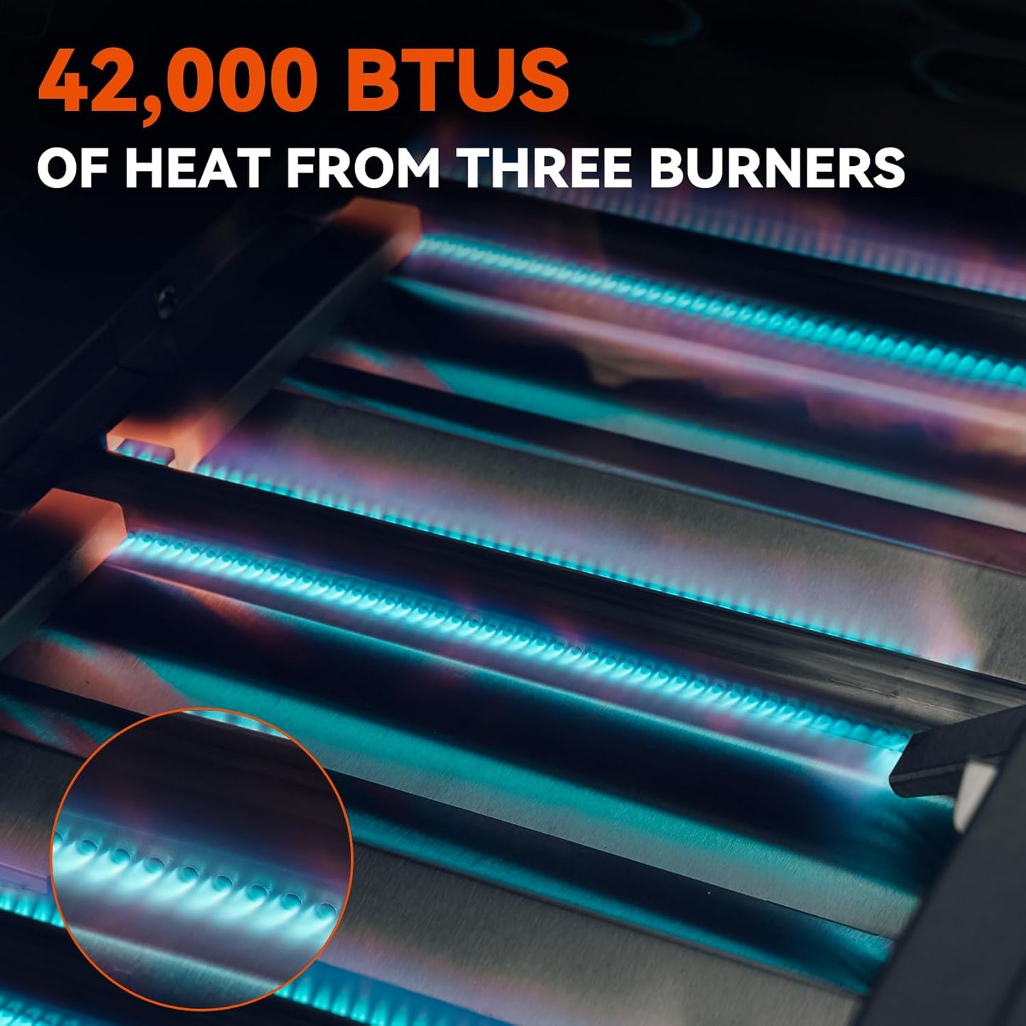 Hygrill Heavy Duty 3-Burner Built In Grill, Stainless Steel Grill Head for Outdoor Kitchen, Natural Gas