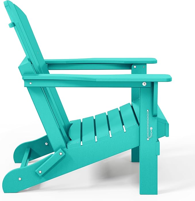 Westin Outdoors Laguna WO Home Outdoor Adirondack Folding Chair Lounger Seat Traditional Retro Home Furniture for Beach, Balcony, Backyard, Lawn, Patio, Pool, Deck, Garden (Turquoise)