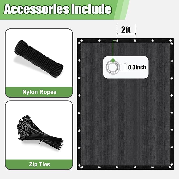 Outdoor 90% Sun Shade Cloth with Grommets, 6 X 22 FT Pergola Shade Cover for Garden Patio Carport Kennel Swimming Pool, Dark Grey (We Make Custom Size)