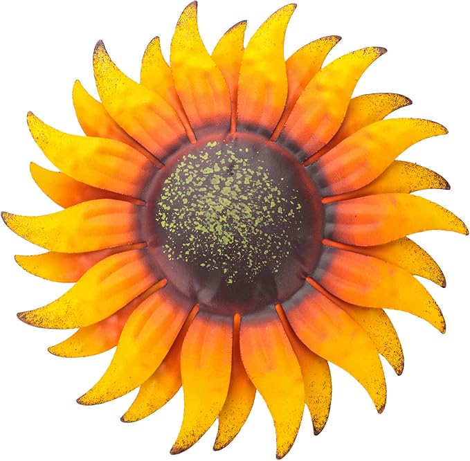 EASICUTI 6 Inch Sunflower Metal Flowers Wall Decor Metal Wall Art Decorations Hanging for Indoor Outdoor Home Bathroom Kitchen Dining Room Bedroom Porch Hallway or Wall Sculptures