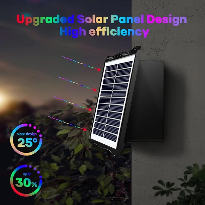 2LEDs Multi-Color Solar Wall Lights, Up and Down Lighting Solar Outdoor Light Waterproof IP65, Solar Fence Light for Yard Garden Garage (4 Pack)
