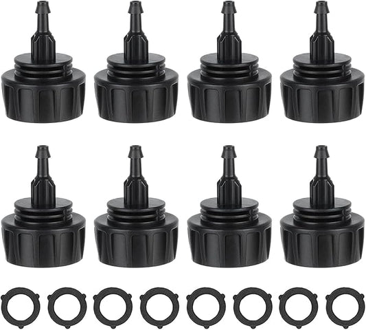 8Pcs Drip Irrigation Hose Connectors,1/4 Inch Drip Irrigation Tubing x 3/4 FHT Swivel Garden Faucet Adapter Hose Adapter Connectors(1 Barb)