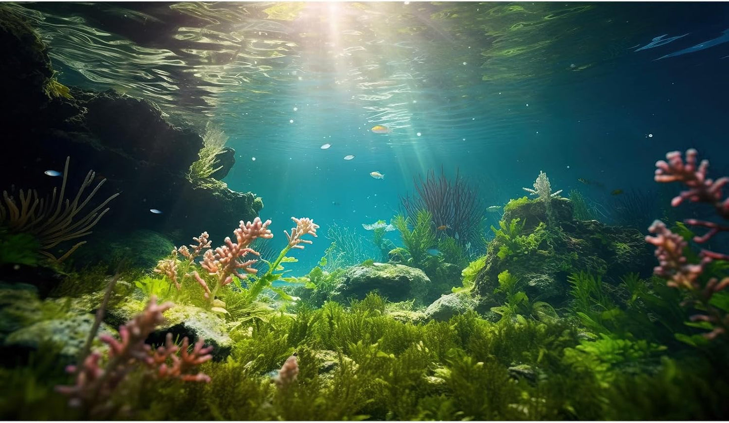 Ocean Floor Fish Tank Background Under The Sea Aquarium Background Underwater Aquatic Plants Sunray Terrarium Backgrounds Deep Sea Rock Tropical Aquarium Fish Tank Backgrounds Decors 36x20in