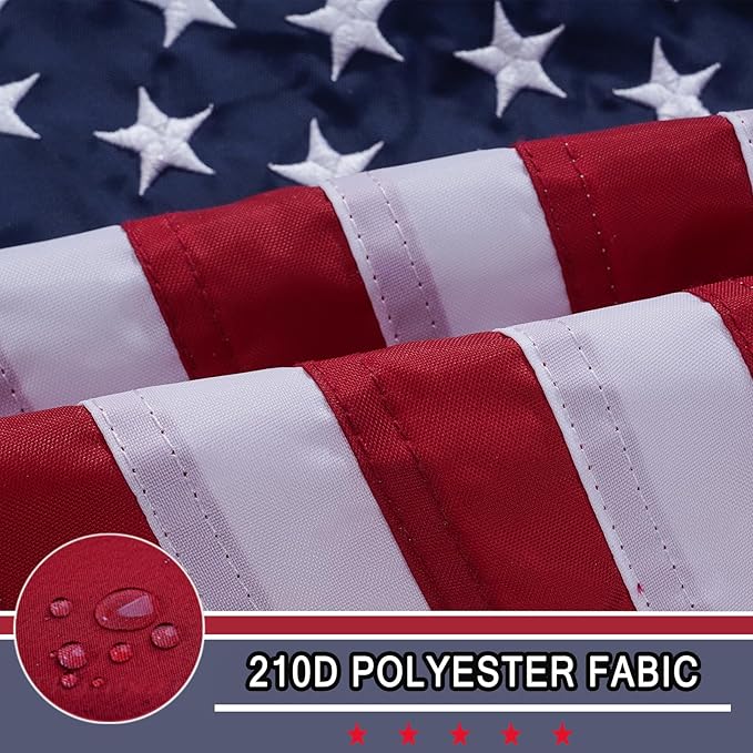 AZCOVER American Flag 12x18 Inch Boat Flag for Outside, 210D Small American Flags Double Sided with Embroidered Stars Sewn Stipes and Brass Grommets for Marine Yacht UTV