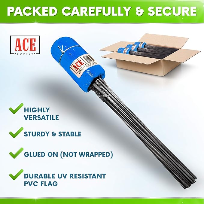 Blue Marking Flags 1000 Pack - 4x5x15 Inch Blue Flags for Yard - Markers For Lawn, Irrigation, Landscaping, Survey & Sprinkler Head Marking