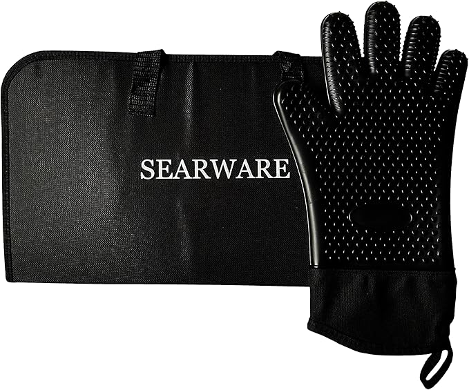 Barbecue Grill Tool Set - Stainless Steel - Strong Durable Design - Heat Resistant Glove & Bristle Free Grill Brush - Thermometer, Meat Injector, & Corn Skewers - Perfect For Smokers & Grills