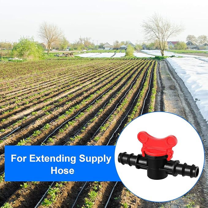 Drip Irrigation Switch Valve Gate Valves for 1/2 Inch Double Male Barbed Valve (4)
