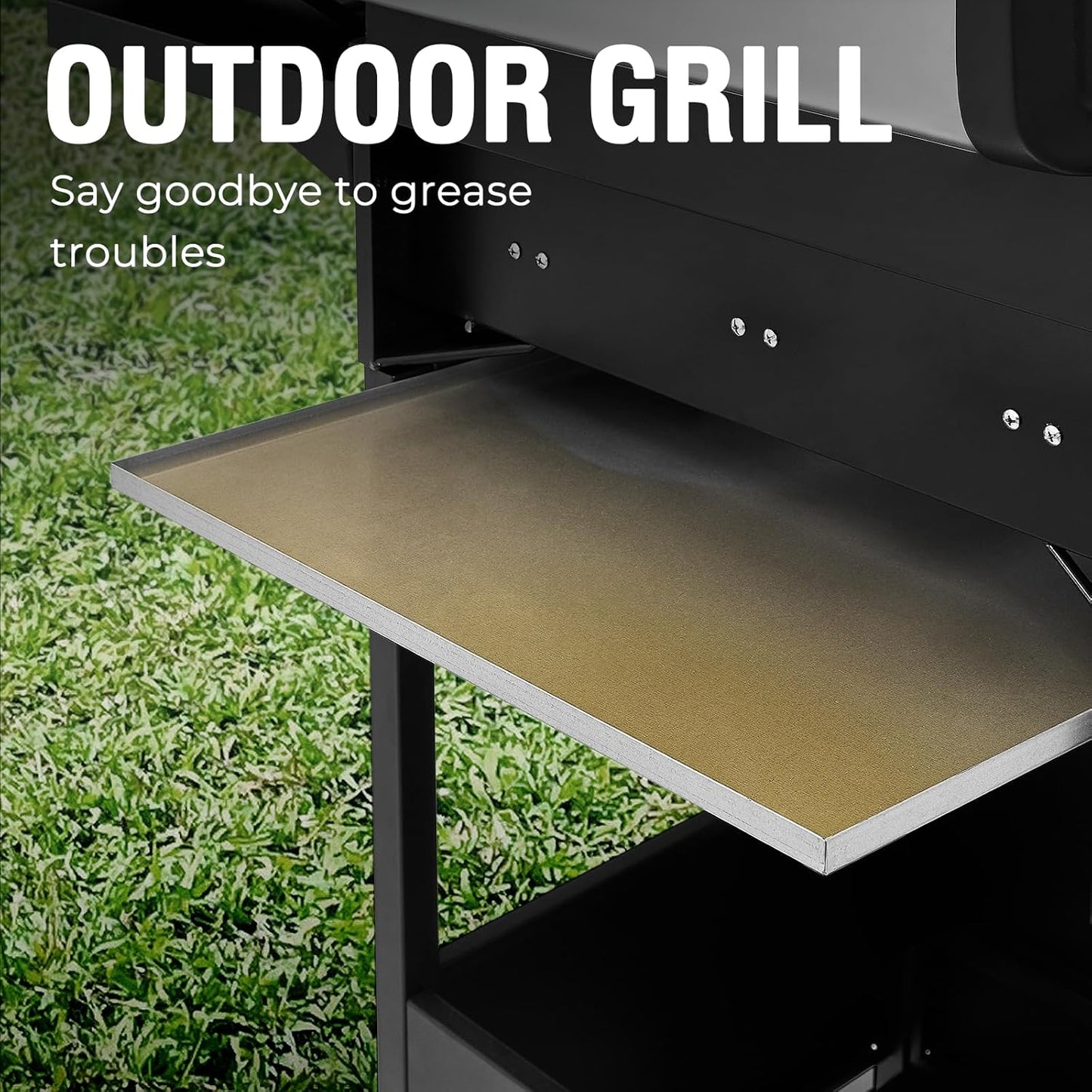 3 Burners Gas Grill with Side Burner, Propane Grill with Wheels and Storage, Outdoor Gas BBQ with Oil Tray and Thermometer for Patio and Party, 37000 BTU