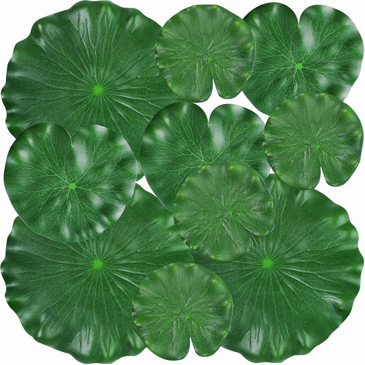 20Pcs Floating Lily Pads for Ponds, Fake Lily Pads, Artificial Lotus Leaves Decorative, 6pcs 8.3in and 6pcs 7in and 8pcs 4in (Total 20pcs)
