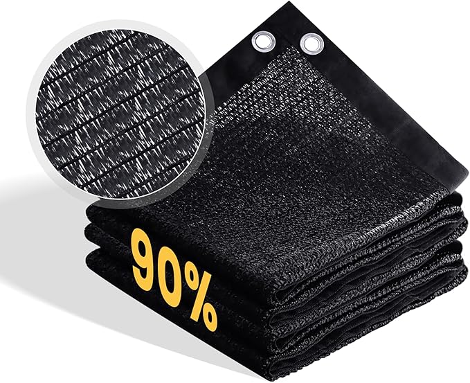 VICLLAX 90% Shade Cloth, 3x22FT Durable Black Mesh Trap with Every 3 FT Grommet, Sun Shade Fabric Netting for for Plants Cover, Greenhouse, Chicken Coop, Barn Kennel, Garden Patio