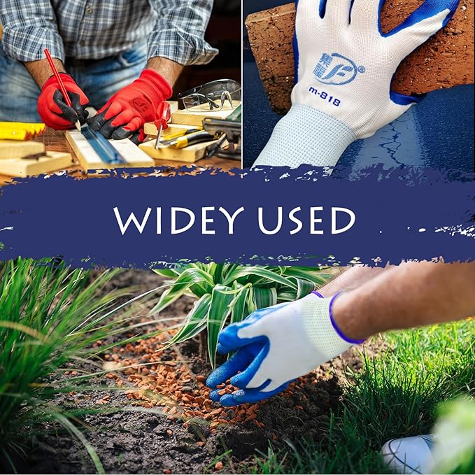 48 Pairs Garden Gloves for Women Men Breathable Rubber Coated Yard Safety Work Thorn Proof Work Gloves