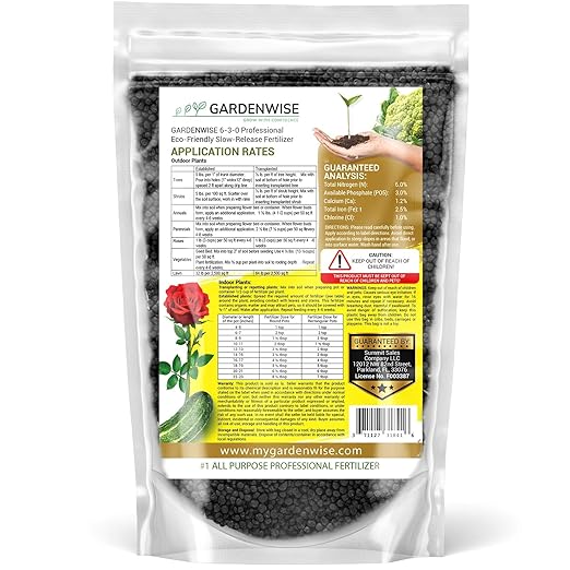 6-3-0 All-Purpose Professional Eco-Friendly Slow-Release Nitrogen Fertilizer with Iron & Calcium,Non-Burning, Enhances Soil Structure,for Indoor&Outdoor Plants,Vegetable Gardens (4 QUARTS)