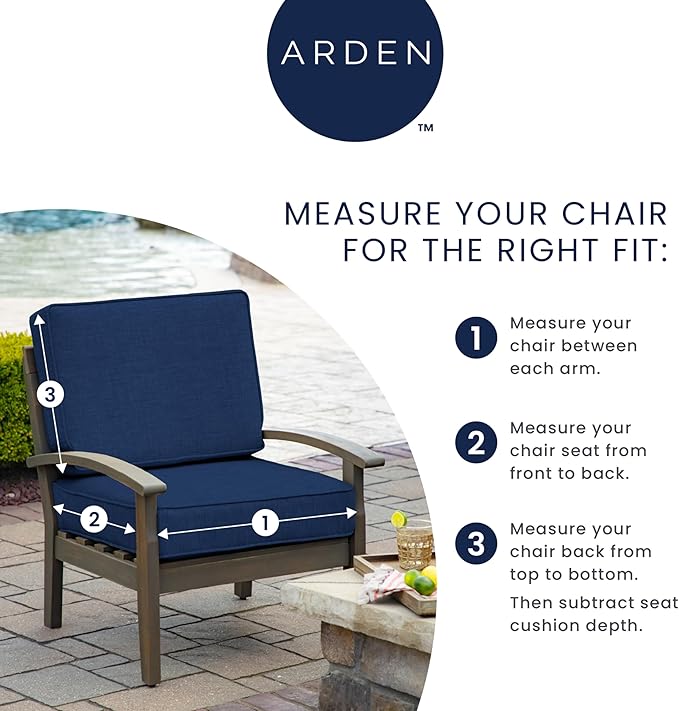 Arden Indoor/Outdoor Seat or Rocking Chair Cushion, 19 x 18, Water Repellent, Rain Proof, Fade Resistant Cushion for Rocking or Dining Chairs Sapphire Blue Leala