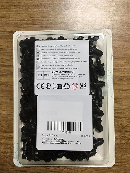 AIEX 100pcs Drip Irrigation Plugs, 1/4" Drip Tubing End Cap Irrigation Stopper Goof Hole Plugs Drip System Parts for Home Garden Lawn (Black)