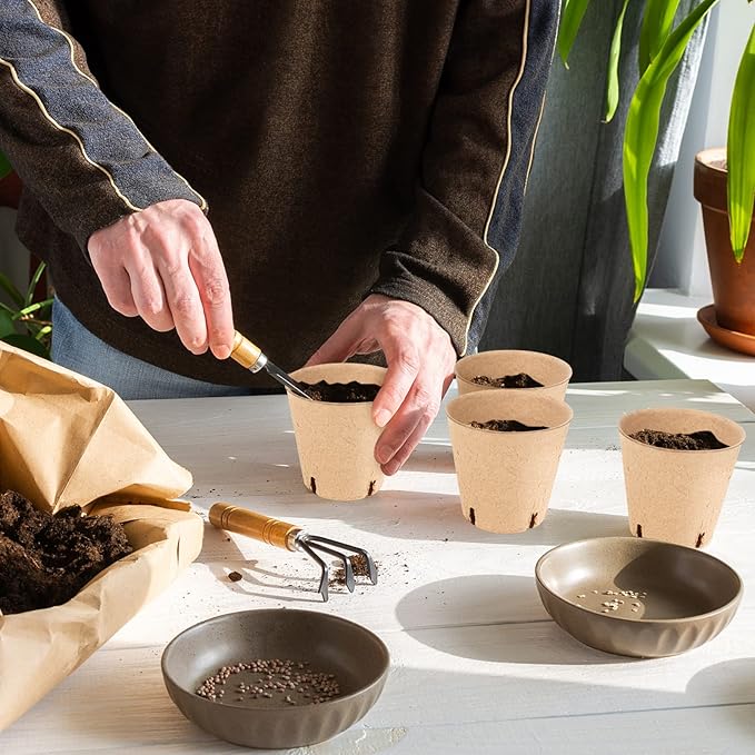 100PCS Peat Pots, 3.15Inch Seed Starting Pots with Drainage Holes Round Nursery Pot, Garden Germination Nursery Pot Bonus 20 Plant Labels