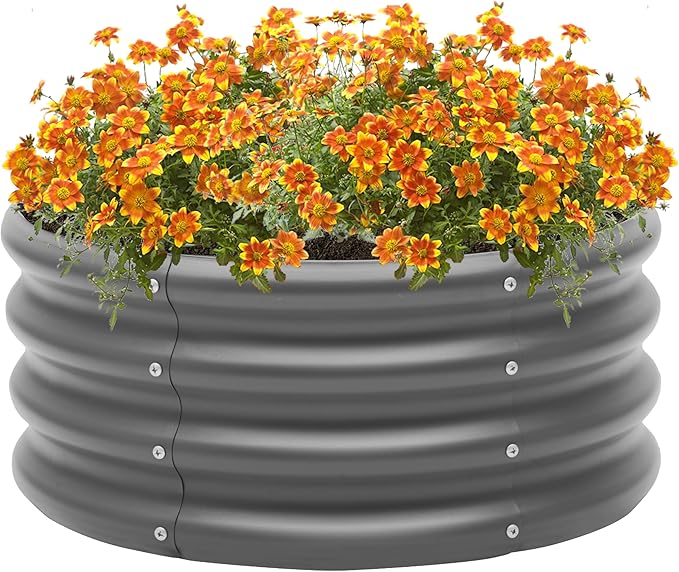 2-Pack 2x1ft Galvanized Raised Garden Bed, Outdoor Planter Bed, Metal Planter Box for Gardening and Planting