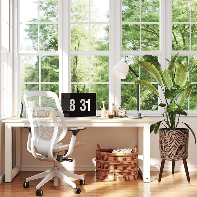 12inch Black Plant Pots for Indoor Plants Large Boho Flower Pot with Stand Modern Planters with Gold Floral Embossed Standing Planter with Drainage for Living Room, Office, Garden or Balcony