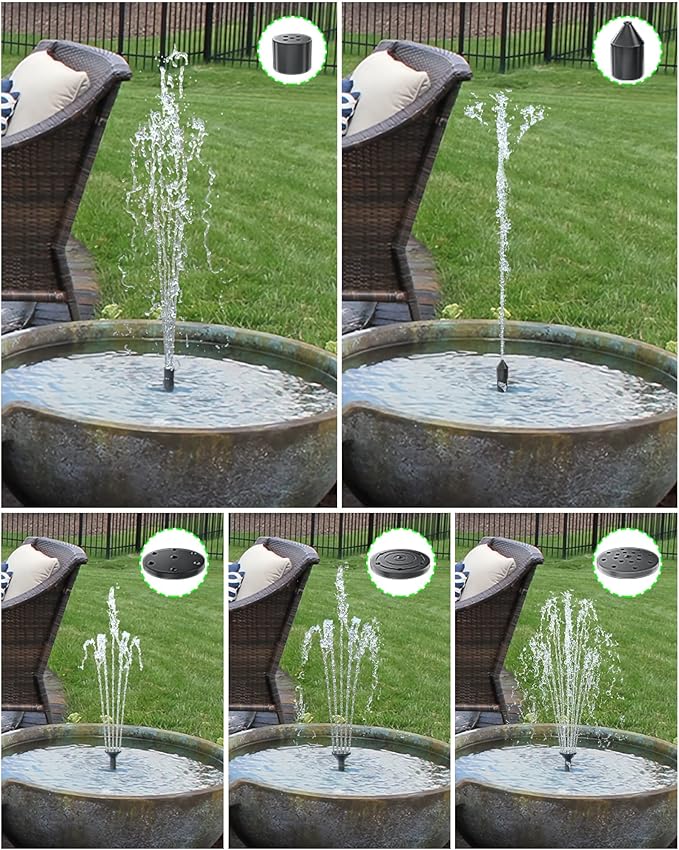 Biling Solar Fountain for Bird Bath with Water Pump Kit, 4.5 W 48 GPH Solar Water Pump with 4ft Tubing for Hummingbird Bath, Small Pond and Fish Tank