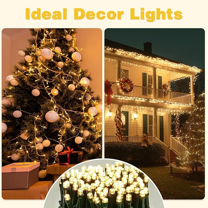 6 Pack Solar String Lights Outdoor, 600 LED Extra-Long 236Ft Solar Lights Outdoor with 8 Lighting Modes, IP65 Waterproof for Garden, Patio, Xmas, Balcony, Tree, Wedding, Party Decor (Warm)