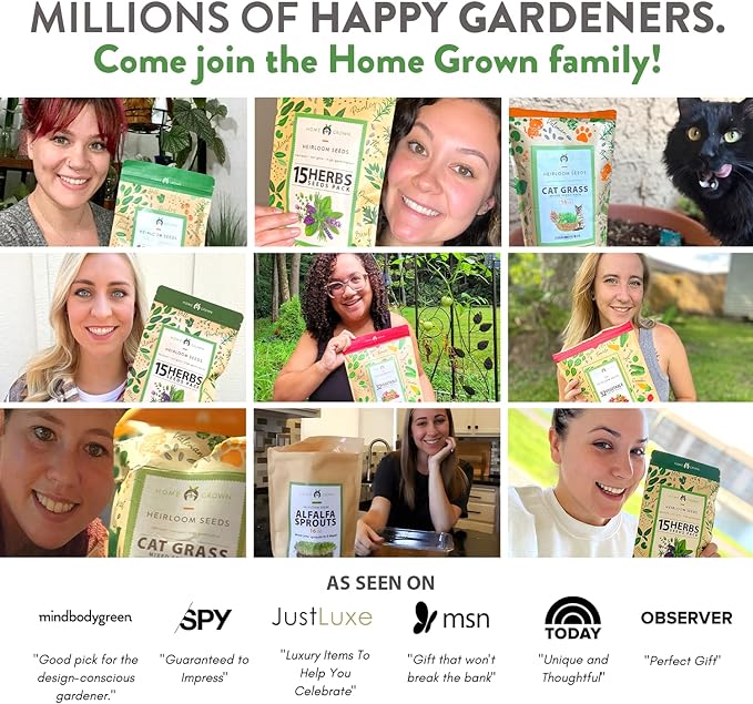 HOME GROWN 30,000+Cat Grass Seeds (6oz) 𝗡𝗢𝗡-𝗚𝗠𝗢 𝗨𝗦𝗔 Heirloom Barley & Oat Mix – Refill for Indoor Cat Grass Growing Kit – Safe Healthy Green Grass for Cats – Pet Grass for Eating & Digestion