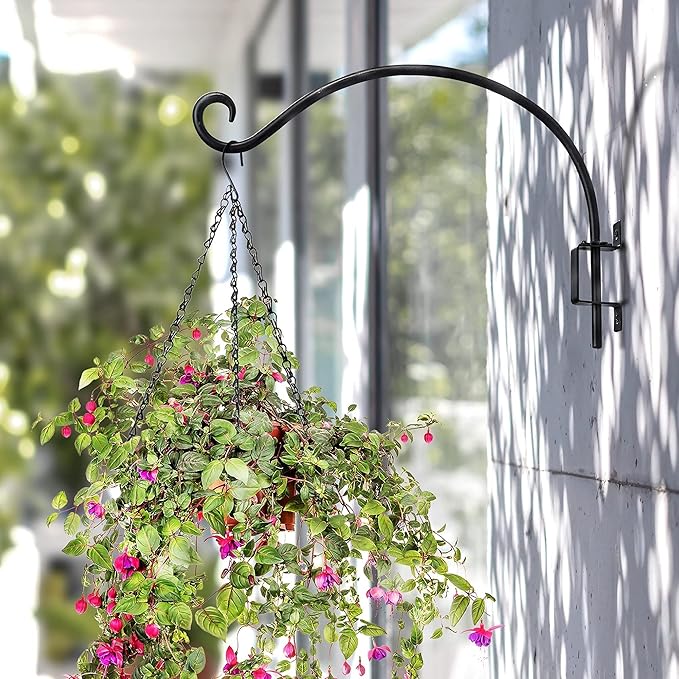 Qiang Ni Swivel Plant Hanger Bracket: Bird Feeder Hanger for Outdoor Wall Mount (16 - A, 16 Inch)