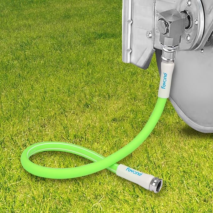 Fevone Garden Hose 50 ft, Heavy Duty Water Hose, Hybrid Polymer, Kink Resistance, Lightweight, Flexibility, Durability, Leak Free, Aluminum Fittings, 3/4" GHT, 5/8" ID, 600 Psi, Drinking Water Safe