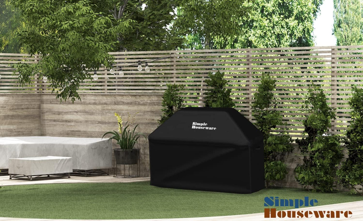 Simple Houseware 55 in. Waterproof Heavy Duty Gas BBQ Grill Cover, Weather-Resistant Polyester