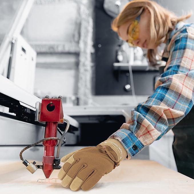 HLDD HANDLANDY Work Gloves for Women and Ladies, Leather Gardening Gloves Flexible Mechanic Working Gloves