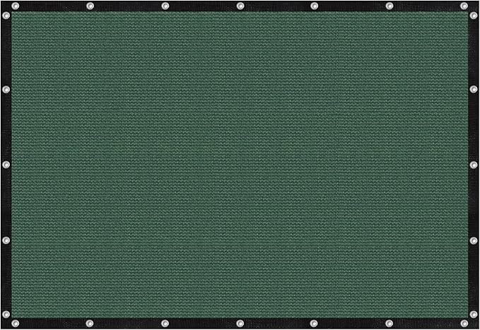 VICLLAX Shade Fabric Sun Shade Cloth with Every 2 FT Grommets for Patio Garden Pergola Cover Canopy 17x19 FT, Dark Green