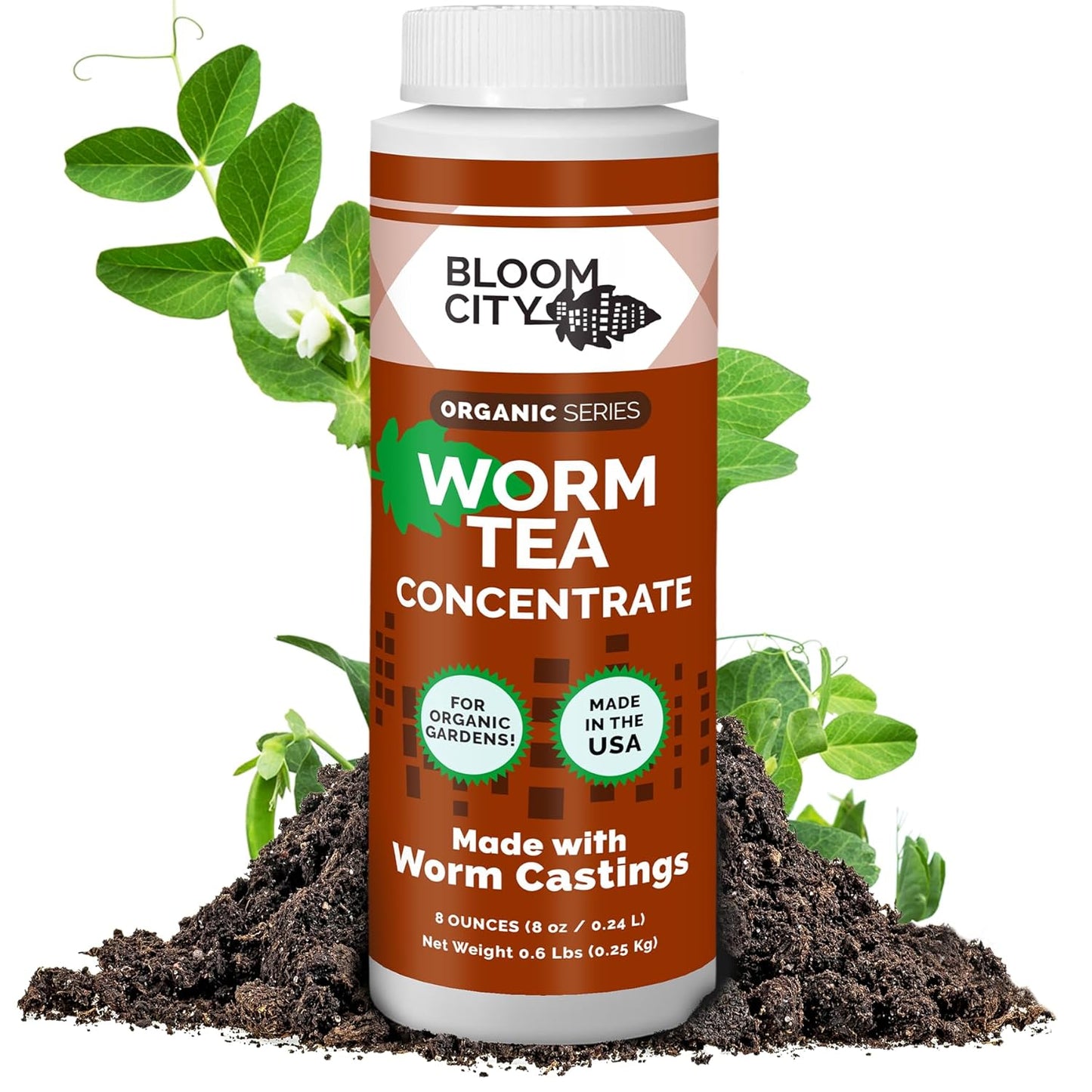 Bloom City Organic Worm Tea Concentrate and Compost and Bokashi Booster, 1/2 Pint (8 oz)