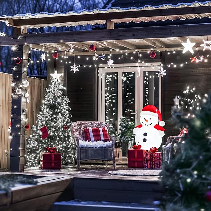 2 Pack Total 400 LED White Solar Christmas Lights, 75.5 Ft 8 Modes Solar String Lights Outdoor Waterproof, Solar Lights for Christmas Wedding Decor Tree Party Patio Decorations