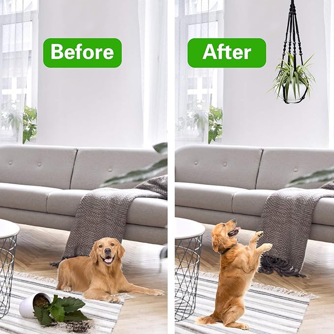 Augshy Macrame Hanging Planter, 2 Pack Hanging Planters for Indoor Plants Indoor Outdoor Decor Handmade Hanging Plant Holder(35 Inch)