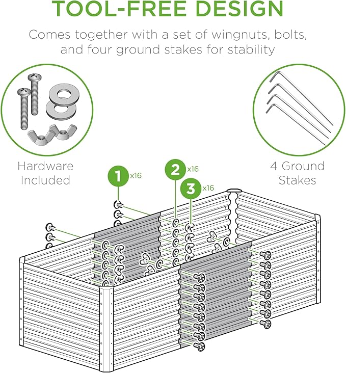 Best Choice Products 4x2x2ft Outdoor Metal Raised Garden Bed, Deep Root Planter Box for Vegetables, Flowers, Herbs, and Succulents w/ 119 Gallon Capacity - Beige