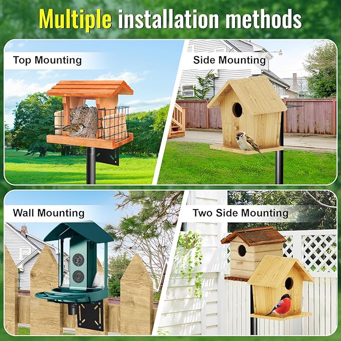 Bird Feeder Pole, 92in Adjustable Bird House Pole for Outdoors, Heavy Duty Smart Feeder Pole Mount Kit for Feeders, Birdhouse, Weather Station, Birdwatching