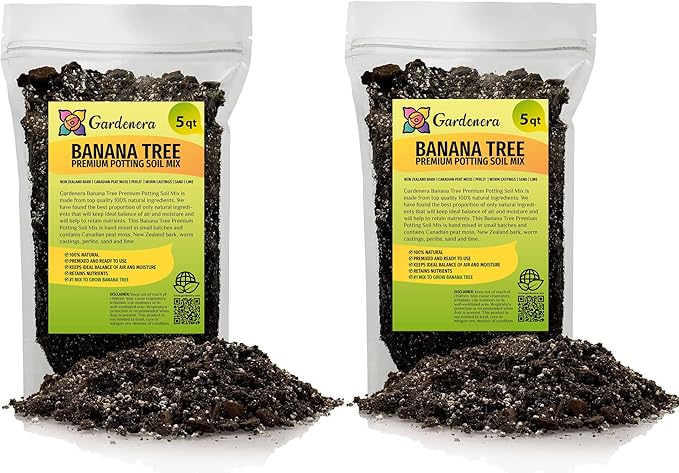 Banana Tree Potting Soil - All-Natural Blend for Thriving Banana Trees - Promotes Deep Root Penetration and Optimal Nutrient Uptake (10 Quart)