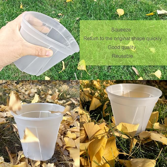 24 pcs 5/6 inch Clear Nursery pots with Trays,Thick Plastic Clear Plant pots with Drainage Holes and Saucers for Orchids,Succulents etc,Outdoor or Indoor use (5/6inch with 24 Trays)