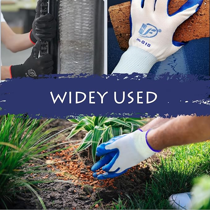 48 Pairs Garden Gloves for Women Men Breathable Rubber Coated Yard Safety Work Thorn Proof Work Gloves