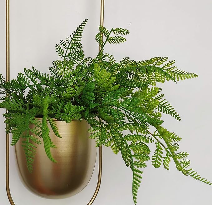 Boho Gold Metal Plant Hanger,Metal Wall and Ceiling Hanging Planter, Modern Planter, Mid Century Flower Pot Plant Holder, Minimalist Planter for Indoor Outdoor Home Decor