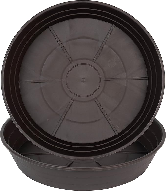 Plant Saucer 14 Inch 2 Pack 6 8 10 12 14 16 18 20 25, Plastic Plant Trays for Pots，Extra-Deep Plant Water Dray Tray, Bird Bath Bowl, Heavy Flower Plant Saucers Indoors and Outdoor No Holes