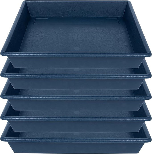 Square Plant Saucer 14 Inch 5 Pack，Plant Stand Plant Trays for Pots Heavy Duty Plastic Plant Saucers for Indoors Outdoors, Flower Pot No Holes Plant Lover Gardening Gifts