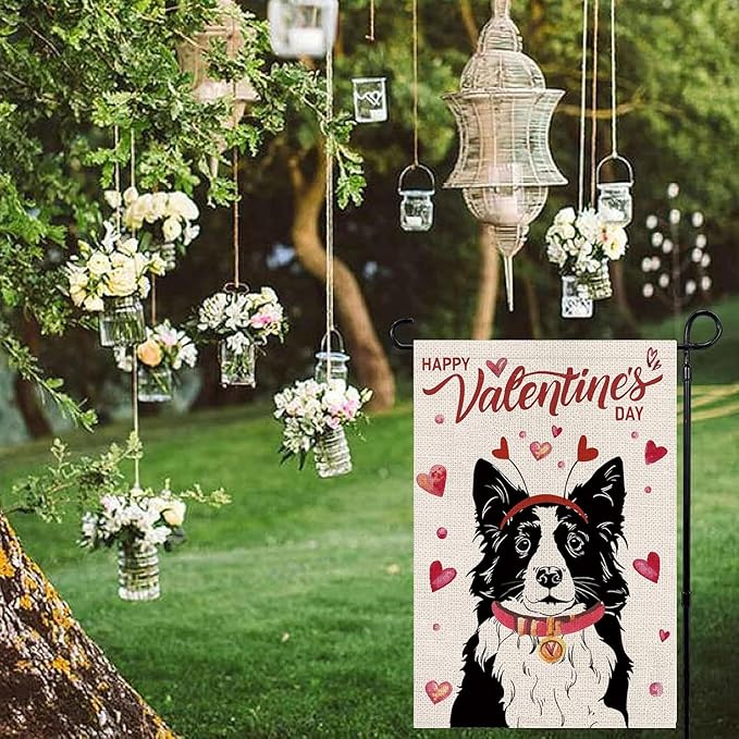 Seasonal Garden Flags Border Collie Double Sided Flags Set of 11 Holiday Farmhouse Indoor Outdoor Yard Lawn Christmas Gifts Decorations 12.5x18 Inch